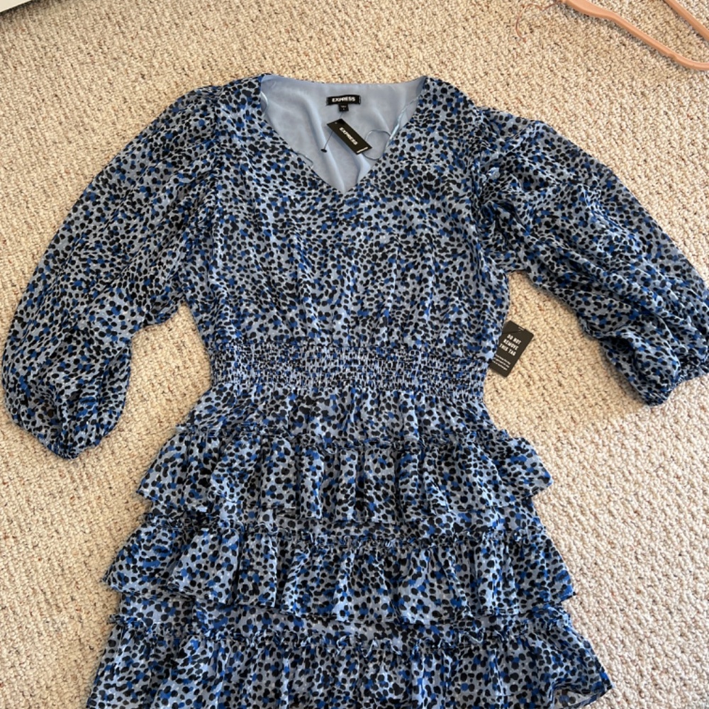 Express blue dress size L new with tags - Picture 4 of 5
